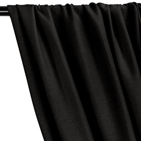 Silk Linen Matka Rod Pocket Curtains - Black