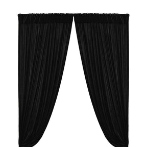 Micro Velvet Rod Pocket Curtains - Black
