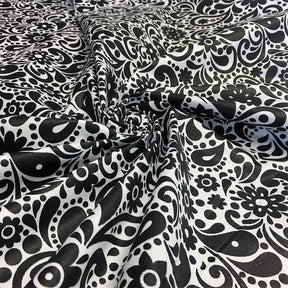 Black and White Sky Printed Cotton Fabric