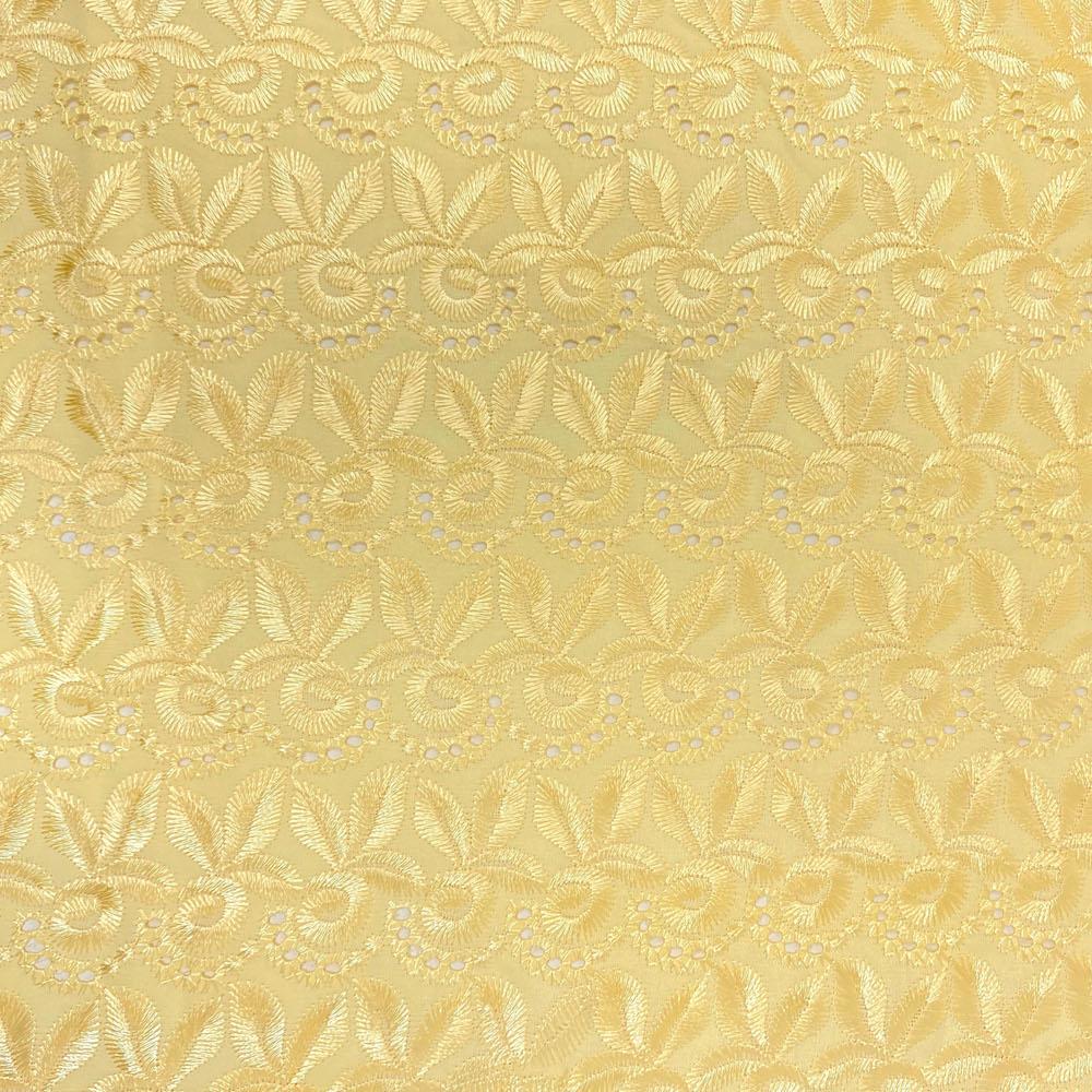 Blossom Eyelet Embroidery Fabric SV576767 Light Gold 1