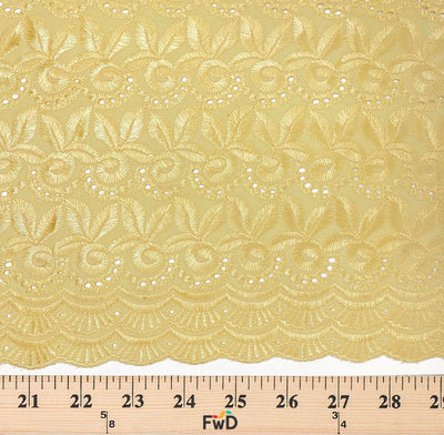 Blossom Eyelet Embroidery Fabric 100% Polyester Eyelet Sold By The Yard