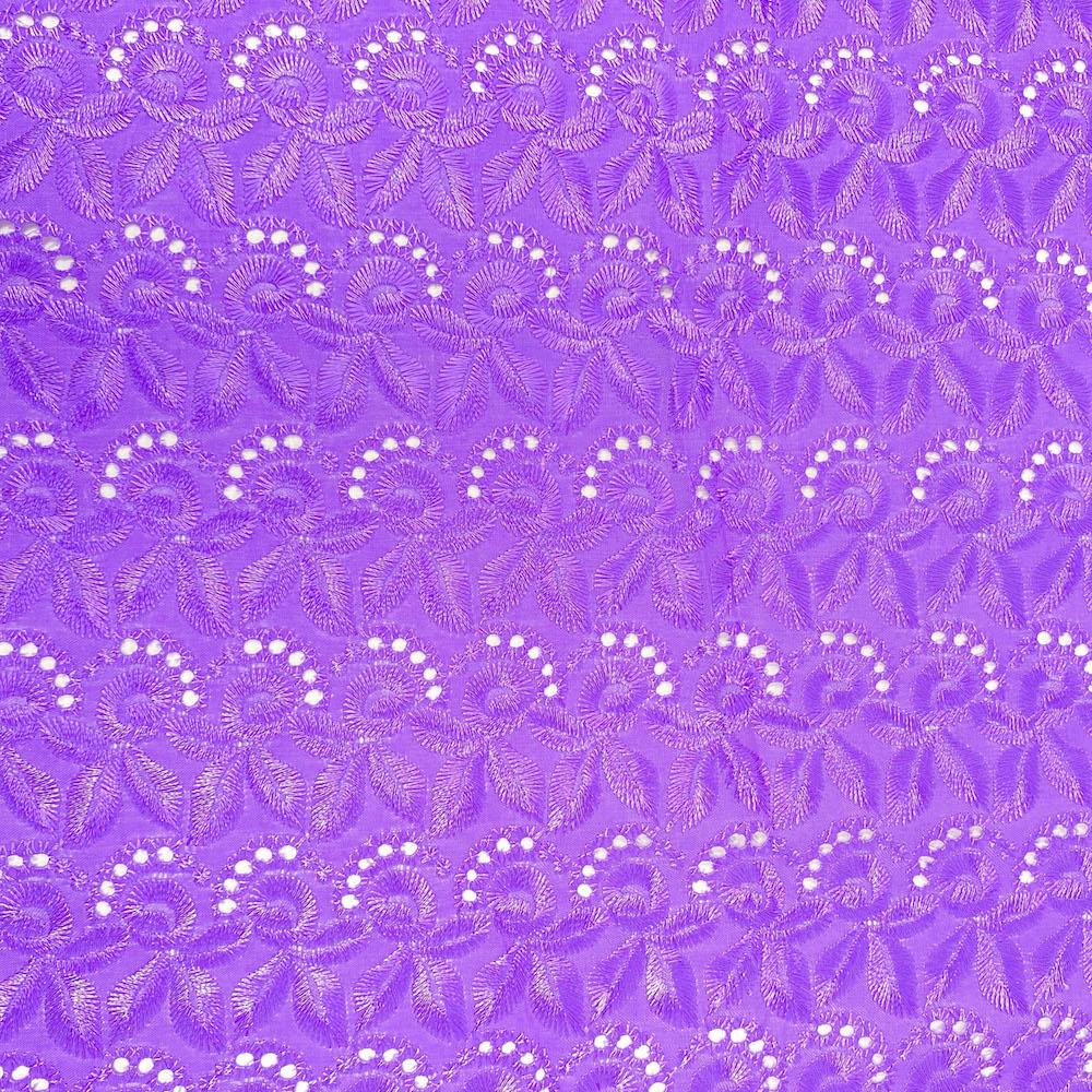 Blossom Eyelet Embroidery Fabric SV576755 Violet 1
