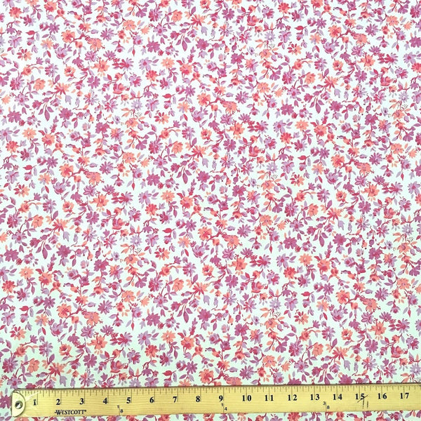 Blossom Peach Print Broadcloth Fabric