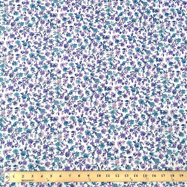 Blossom Purple Print Broadcloth Fabric