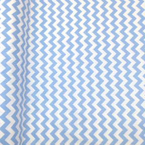 Blue Classic Chevron Printed Cotton Fabric