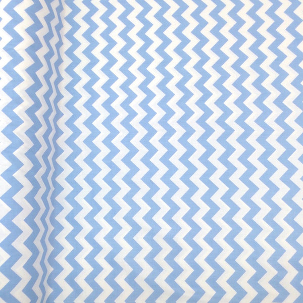 Blue Classic Chevron Printed Cotton Fabric