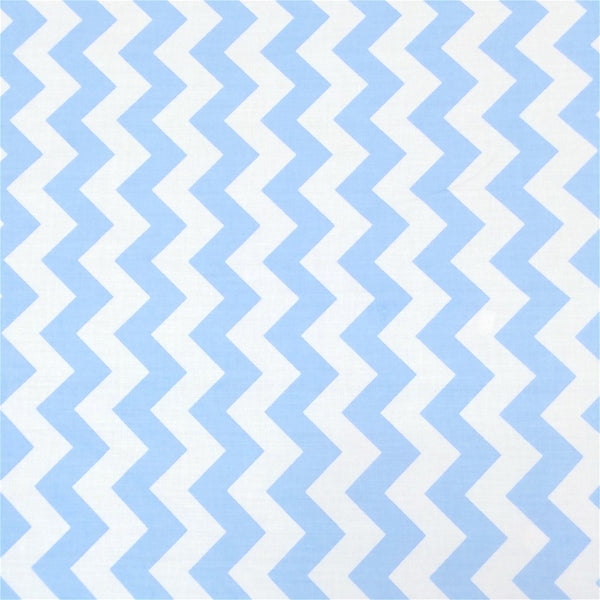 Blue Classic Chevron Printed Cotton Fabric