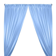 Crepe Back Satin Rod Pocket Curtains - Blue