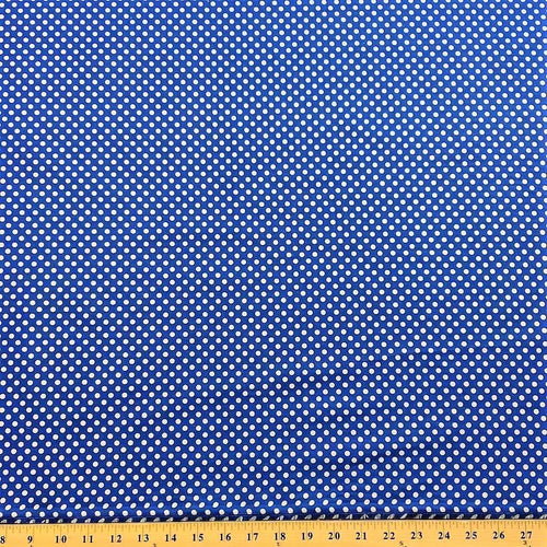 Blue Polka Dot Printed Cotton 44/45