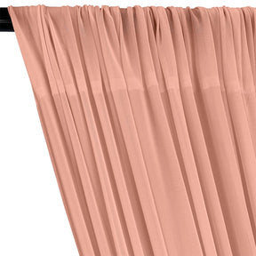 Power Mesh Rod Pocket Curtains - Blush