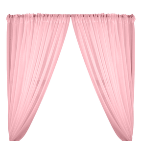 Sheer Voile Rod Pocket Curtains - Blush