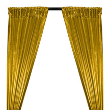 Tissue Lame Rod Pocket Curtains - Brass