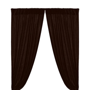 Micro Velvet Rod Pocket Curtains - Brown