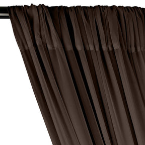 Polyester Chiffon Rod Pocket Curtains - Brown