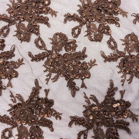 Brown Queen Beaded Lace Fabric 52 Wide $19.99/yard