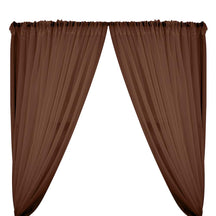 Sheer Voile Rod Pocket Curtains - Brown