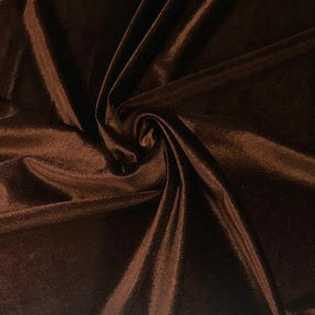 Stretch Velvet Rod Pocket Curtains - Brown