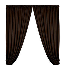 Stretch Velvet Rod Pocket Curtains - Brown