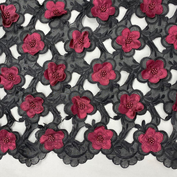 Wholesale Cheap Price Fashion Women Black Lace Floral Embroidery