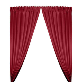 Stretch Charmeuse Satin Rod Pocket Curtains - Burgundy