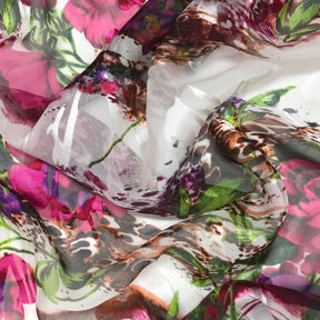 Floral Burnout Printed Silk Chiffon