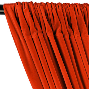 Stretch Velvet Rod Pocket Curtains - Burnt Orange