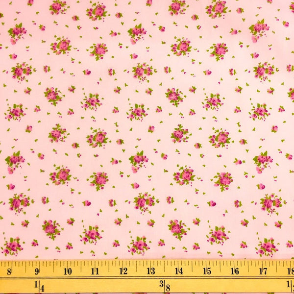 Buttercup Pink Print Broadcloth Fabric