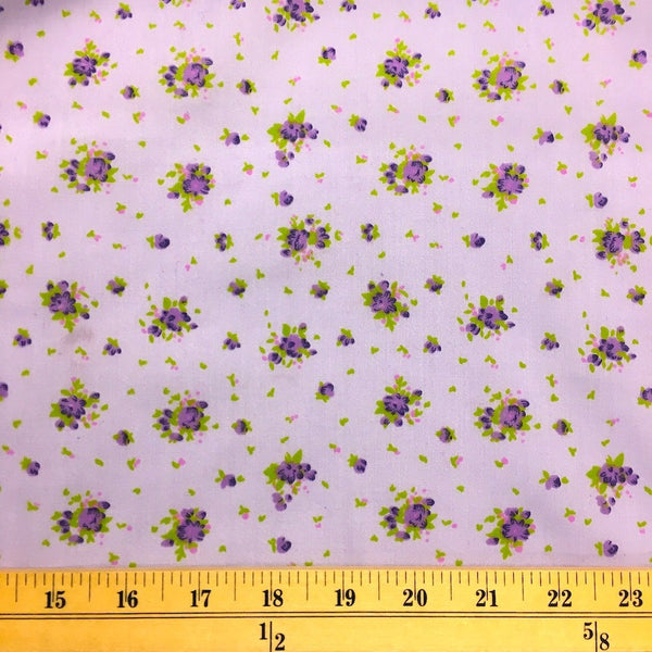 Buttercup Purple Print Broadcloth Fabric