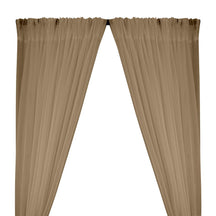 Crushed Sheer Voile Rod Pocket Curtains - Camel
