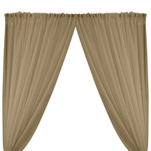 Gasa Sheer Voile Rod Pocket Curtains - Camel
