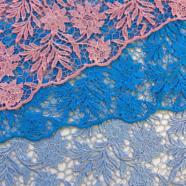 Camellia Guipure French Venice Lace Fabric