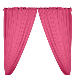 Sheer Voile Rod Pocket Curtains - Candy Pink