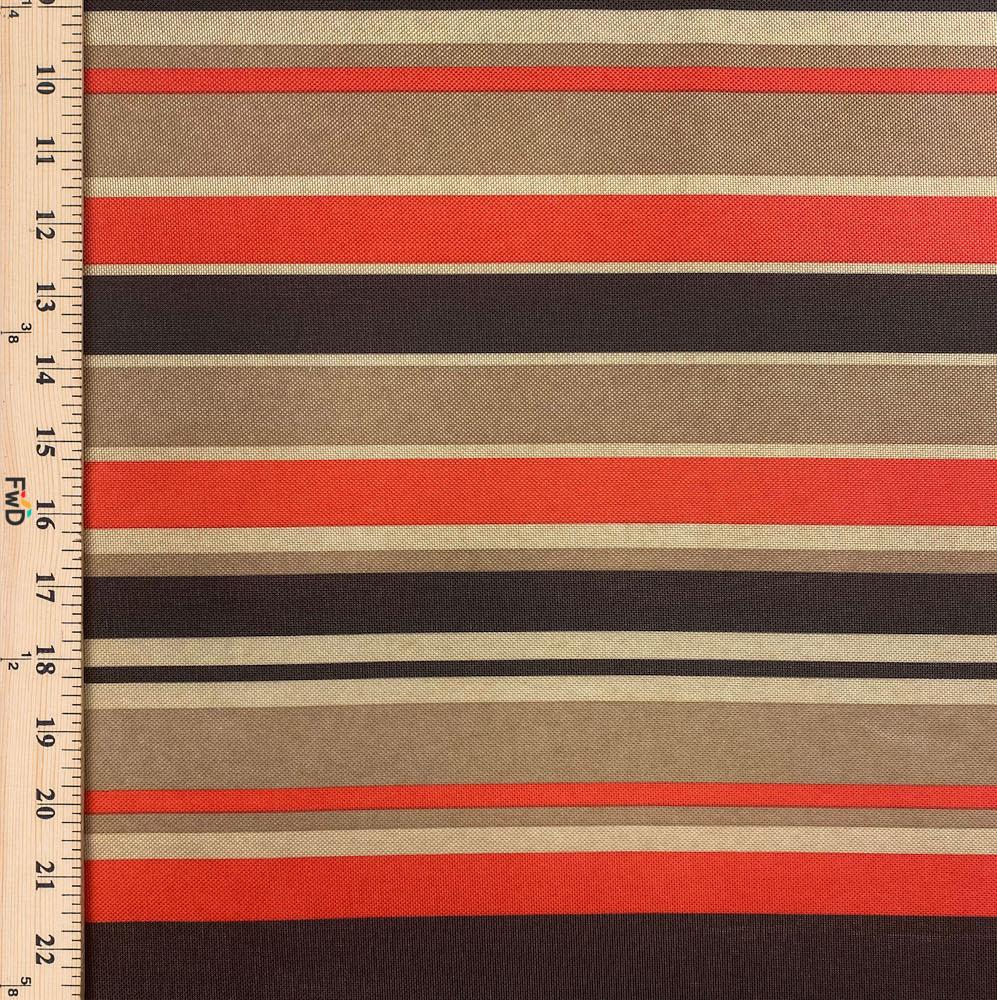 Ottertex Waterproof Canvas Multi Stripe Print Fabric SV577285 - Brown Image A9