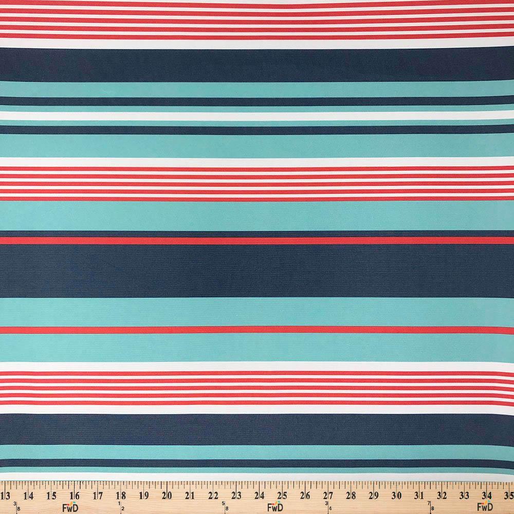 Ottertex Waterproof Canvas Multi Stripe Print Fabric SV573527 - Orange Image A9