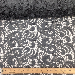 Grey Cardinal Guipure French Venice Lace Fabric