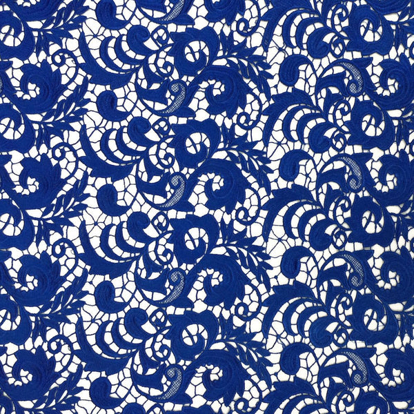 Royal Blue Cardinal Guipure French Venice Lace Fabric