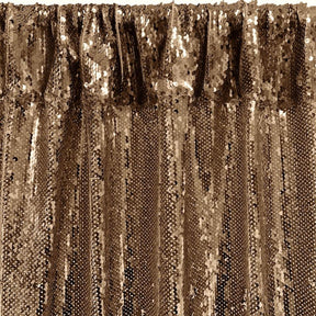 All-Over Sequins Mermaid Scale on Stretch Mesh Rod Pocket Curtains (All Colors Available) - Champagne