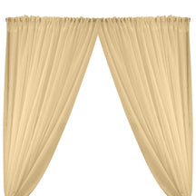 Gasa Sheer Voile Rod Pocket Curtains - Champagne