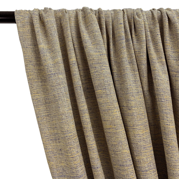 Silk Linen Matka Rod Pocket Curtains -  Champagne 2-Tone