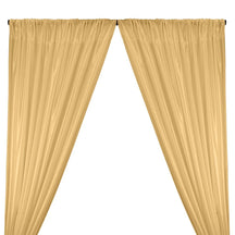 Poly China Silk Lining Rod Pocket Curtains - Champagne