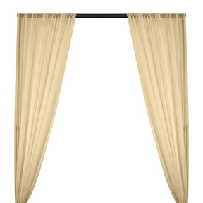 Silk Georgette Chiffon Rod Pocket Curtains - Champagne