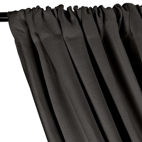Natural Linen Rod Pocket Curtains - Charcoal Grey