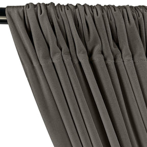 Stretch Velvet Rod Pocket Curtains - Charcoal