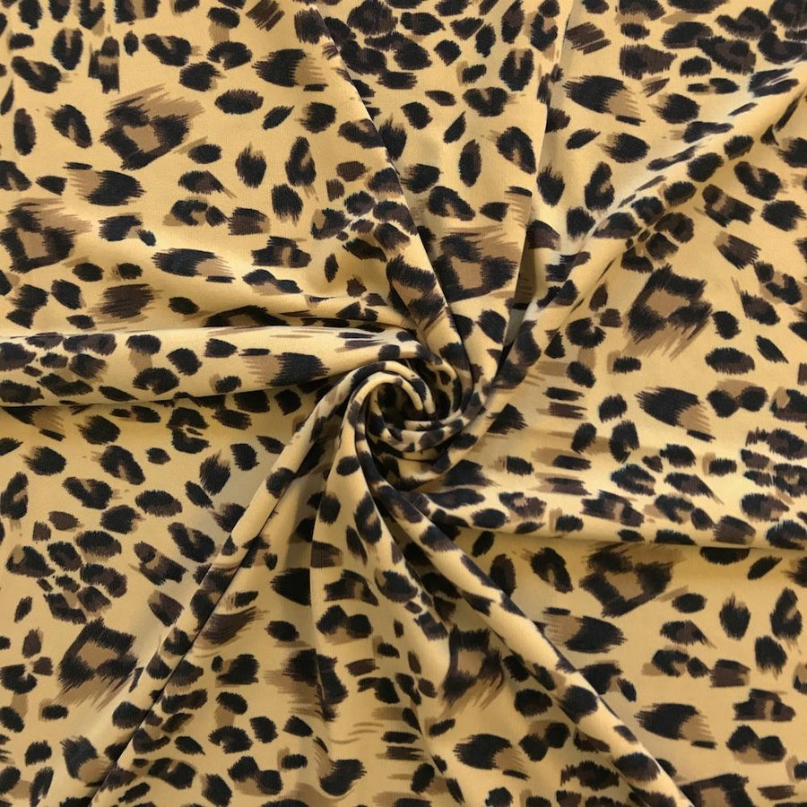 Cheetah Printed ITY Knit (18-1) Fabric By The Yard