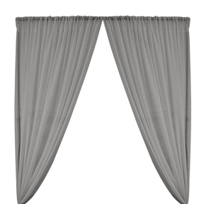 Polyester Chiffon Rod Pocket Curtains - Grey