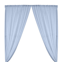 Polyester Chiffon Rod Pocket Curtains - Baby Blue