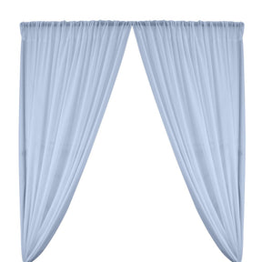 Polyester Chiffon Rod Pocket Curtains - Baby Blue