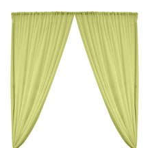 Polyester Chiffon Rod Pocket Curtains - Mint Green