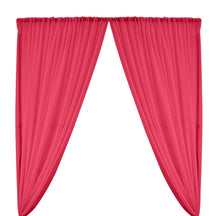 Polyester Chiffon Rod Pocket Curtains - Neon Fuchsia