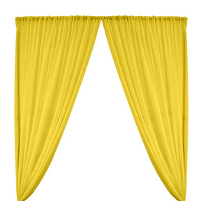 Polyester Chiffon Rod Pocket Curtains - Neon Yellow